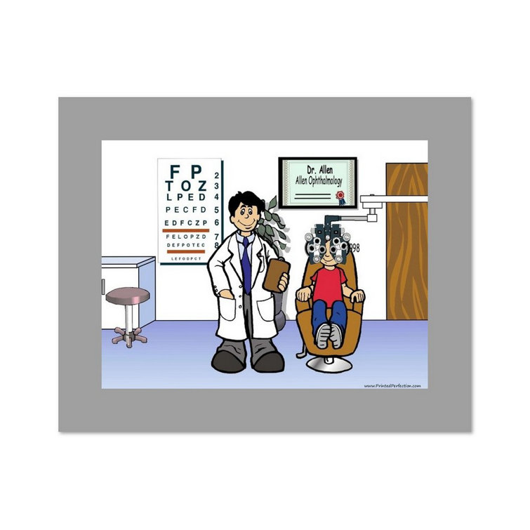 Printed Perfection Personalized Optometrist Male Cartoon Caricature